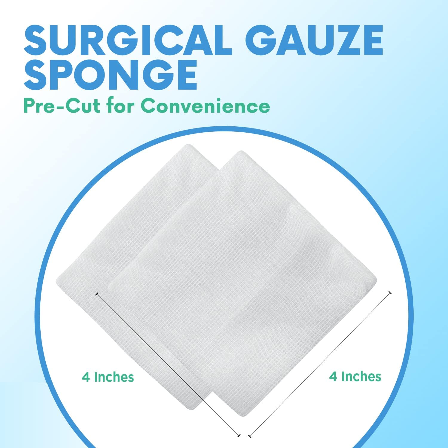 HEALQU Gauze Pads 4"x4" - 200-Pack, 4-Ply Non-Woven Sponges Non-Sterile, All-Purpose Dental and Surgical Sponges Including First Aid Kits and Medical Facilities