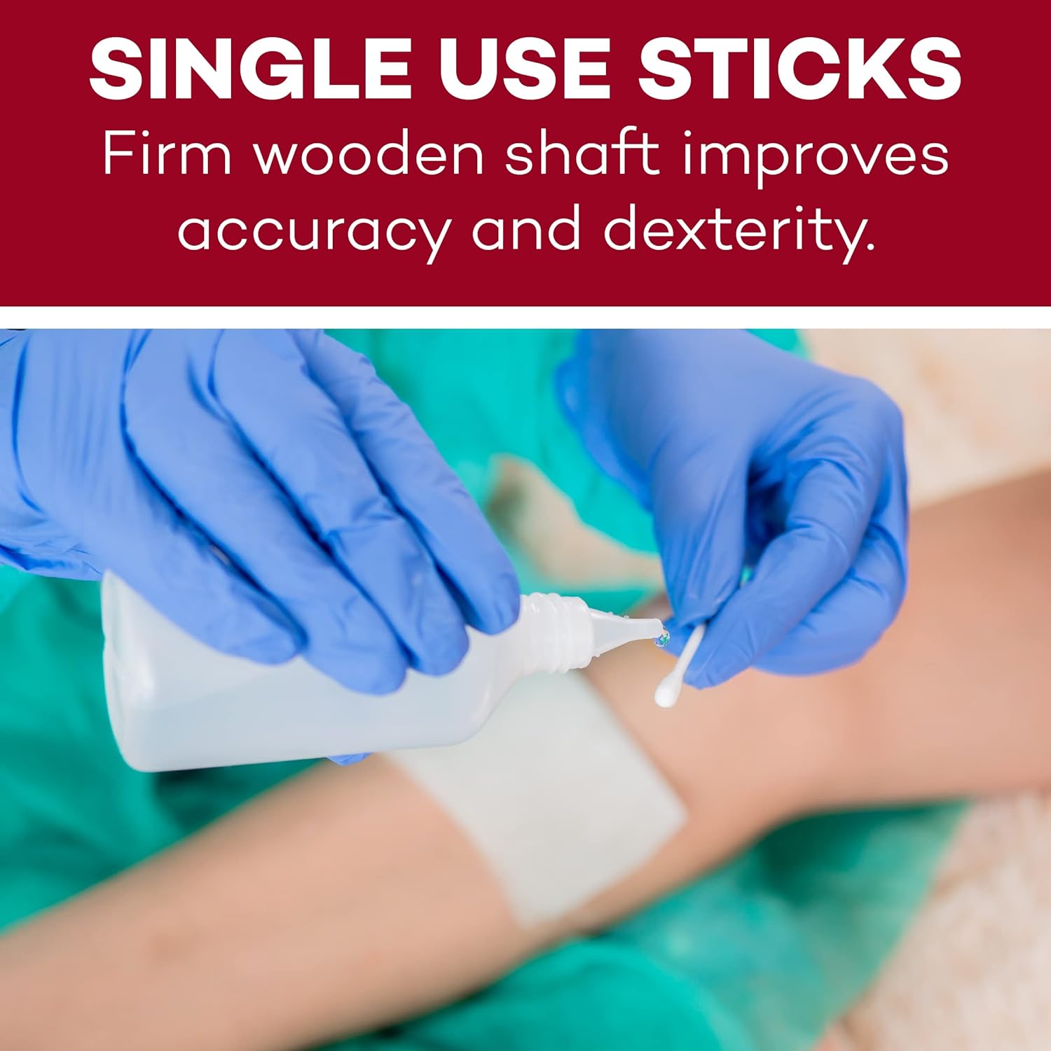 Dealmed 6" Cotton-Tipped Wood Applicators – 200 Sterile Cotton-Tipped Applicators for Application of Medication, Cleaning Skin, Arts, Crafts and More (Box of 200)