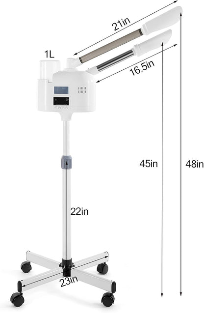Professional 2 in 1 Facial Steamer Upgrade Esthetician Steamer with hot &amp; Cold Nozzle Beauty Salon Spa