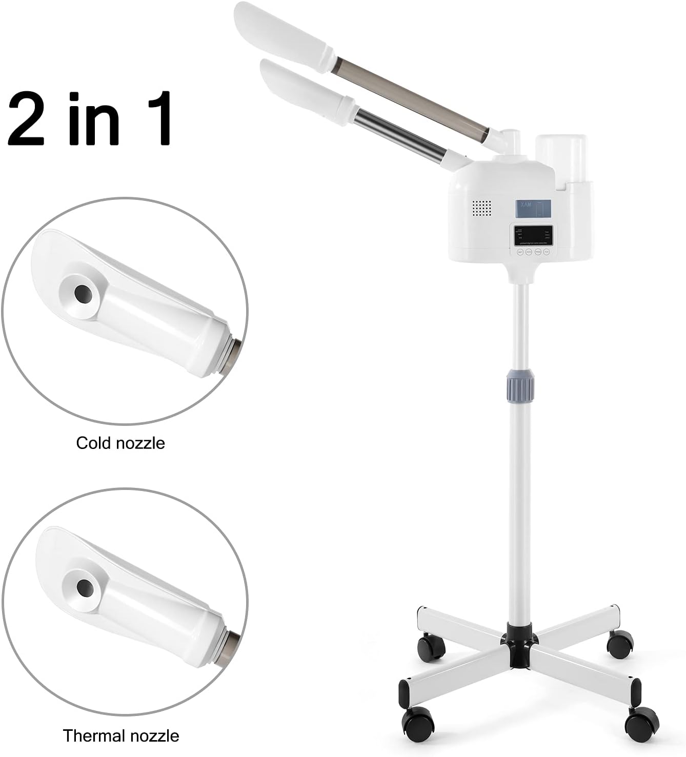Professional 2 in 1 Facial Steamer Upgrade Esthetician Steamer with hot &amp; Cold Nozzle Beauty Salon Spa