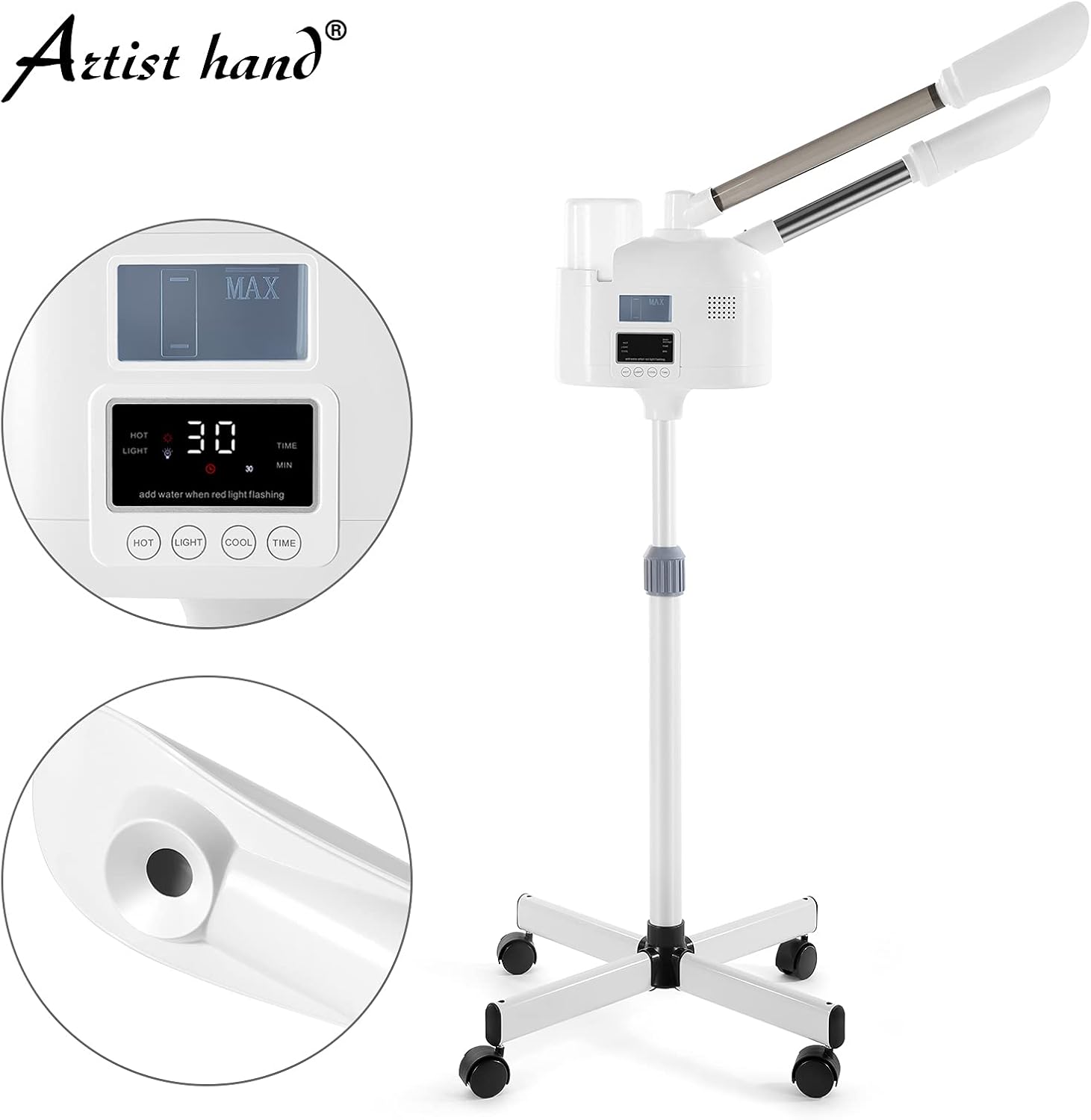 Professional 2 in 1 Facial Steamer Upgrade Esthetician Steamer with hot &amp; Cold Nozzle Beauty Salon Spa