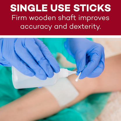 Dealmed 6&quot; Cotton-Tipped Wood Applicators – 200 Sterile Cotton-Tipped Applicators for Application of Medication, Cleaning Skin, Arts, Crafts and More (Box of 200)