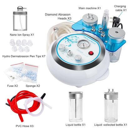 Water Oxygen Jet Beauty Machine Multifunctional Vacuum Machine Deep Clean Hydro Dermabrasion Facial Machine Home SPA Micro Bubble Cleansing Skin Care