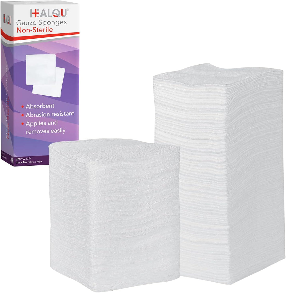HEALQU Gauze Pads 4"x4" - 200-Pack, 4-Ply Non-Woven Sponges Non-Sterile, All-Purpose Dental and Surgical Sponges Including First Aid Kits and Medical Facilities