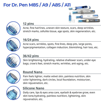 Dr. Pen Microneedling Cartridge Replacements (3 Pack) Dr. Pen M8S/A8S/A9/A11