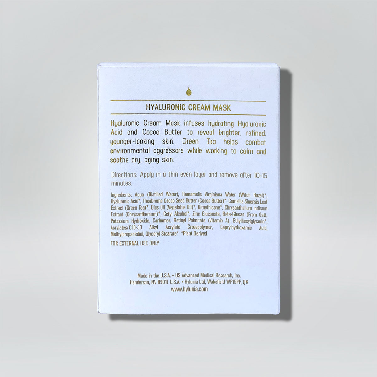 Hyaluronic Cream Mask With Green Tea, Vitamin A, Oats &amp; Coco Butter